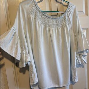 Cato Light Blue Blouse with Bell Sleeves
